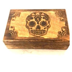 Skeleton wood catch all box  8.5 x 4.5